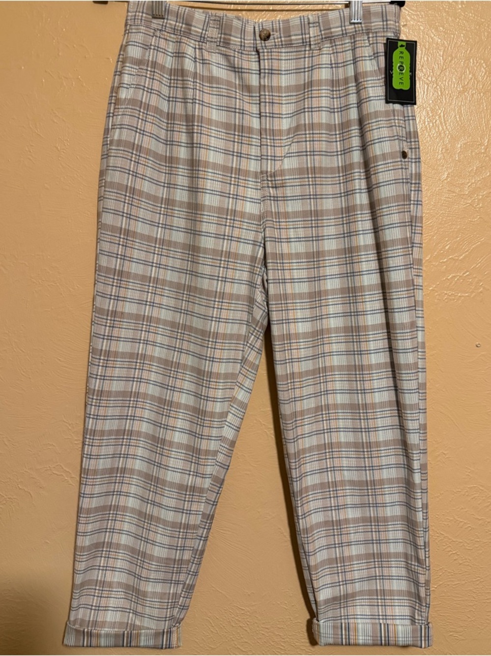 Volcom Plaid in Beige and Light Blue